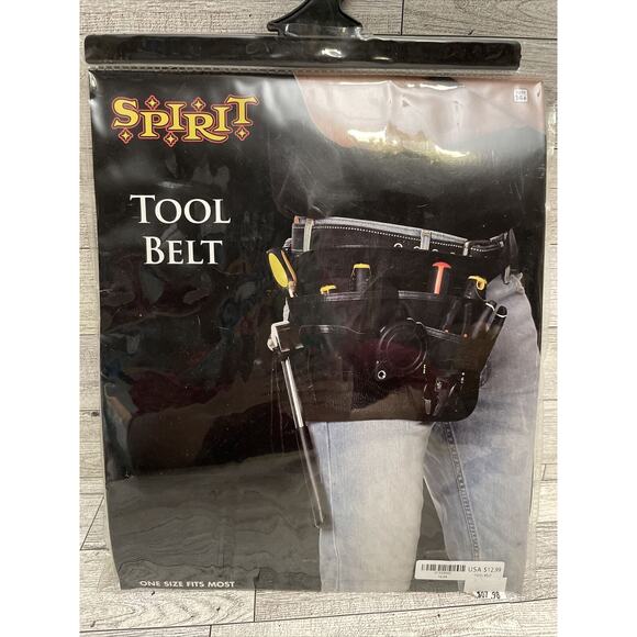 Spirit Tool Belt Handyman Electrician Costume Cosplay Black NOS - Picture 1 of 5